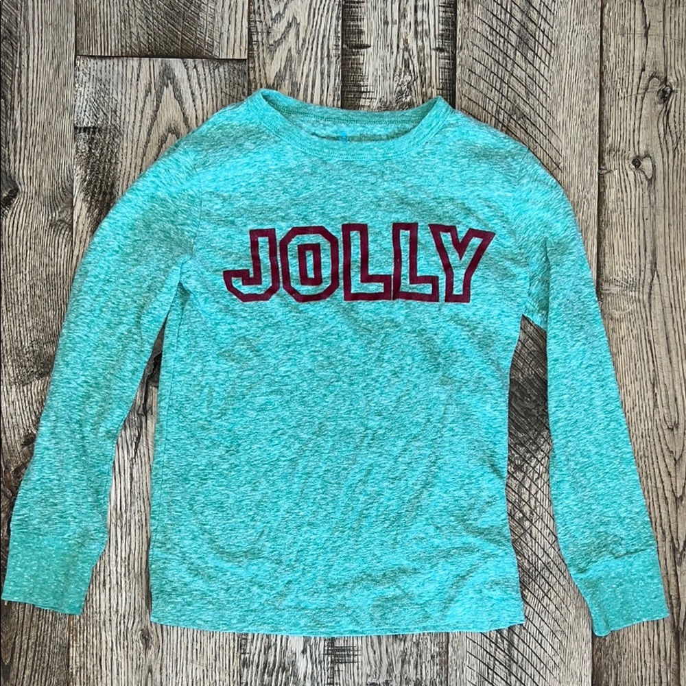 4/$12 Crewcuts Green “Jolly” Long-Sleeve t-shirt | S